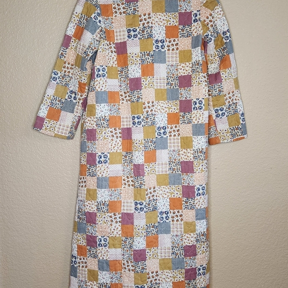 Vintage Handmade Robe Patchwork Pink and Blue Cottage Core Grandma - Picture 4 of 8